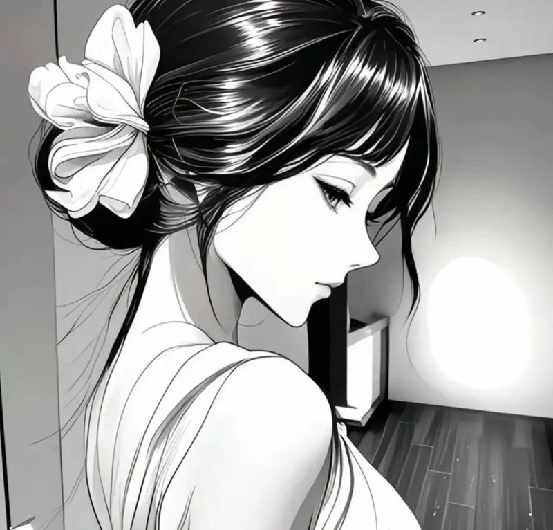 ảnh anime buồn avatar đen trắng 12