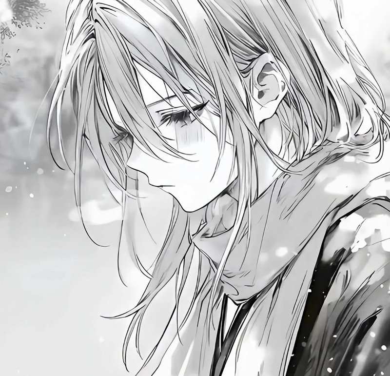 ảnh anime buồn avatar đen trắng 3