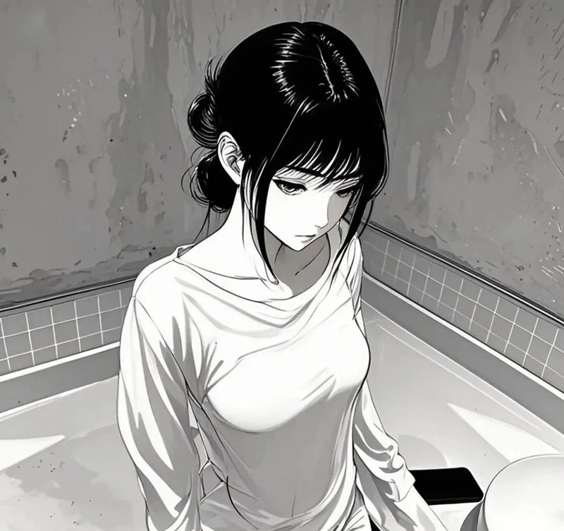 ảnh anime buồn avatar đen trắng 6