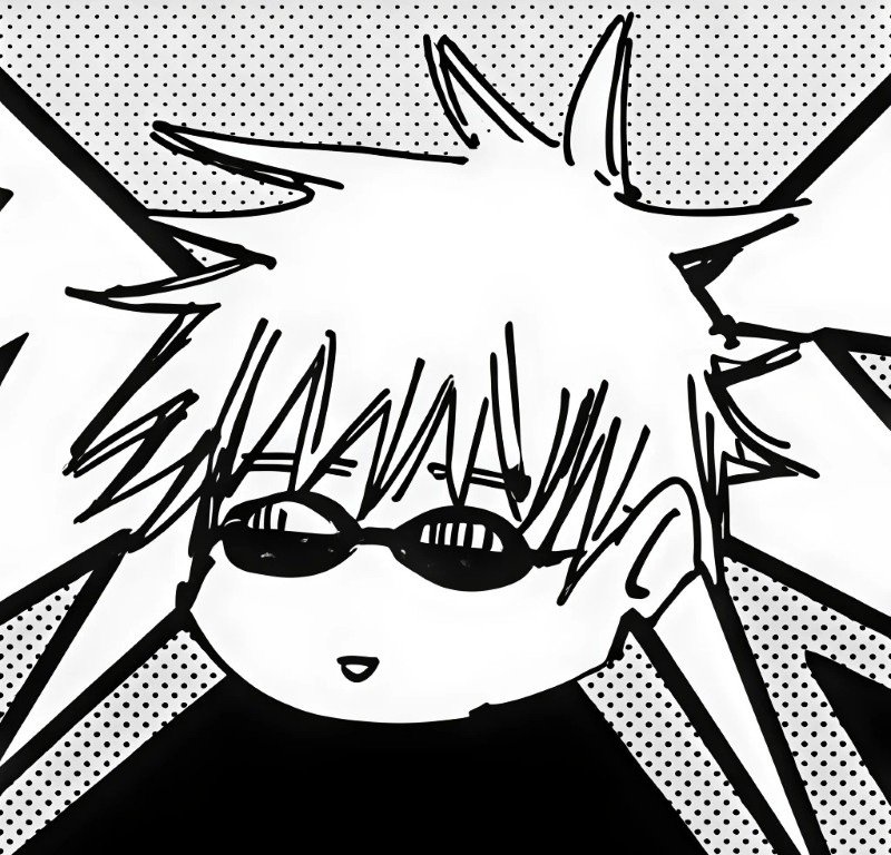 avatar Gojo chibi đen trắng 5