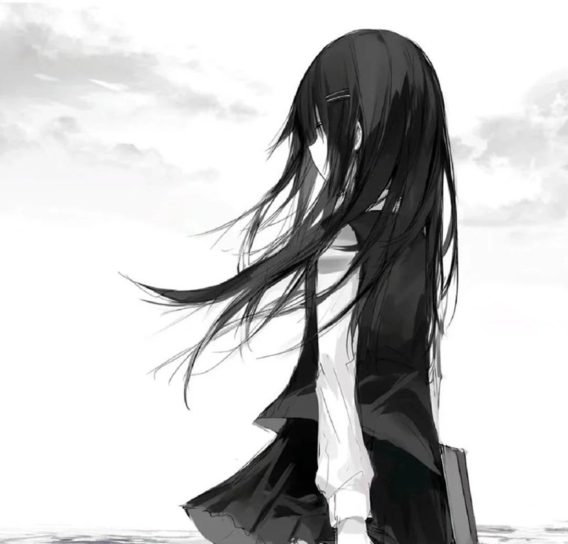 avatar ảnh cô gái buồn quay lưng anime 14