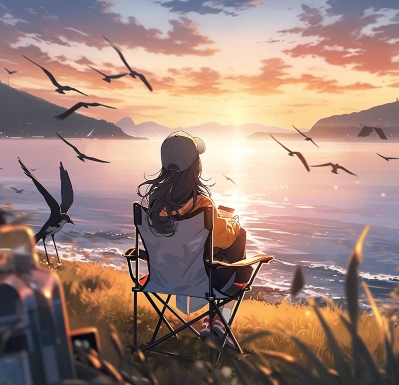 avatar ảnh cô gái buồn quay lưng anime 19