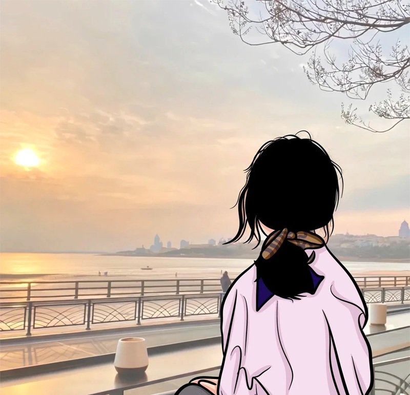 avatar ảnh cô gái buồn quay lưng anime 2