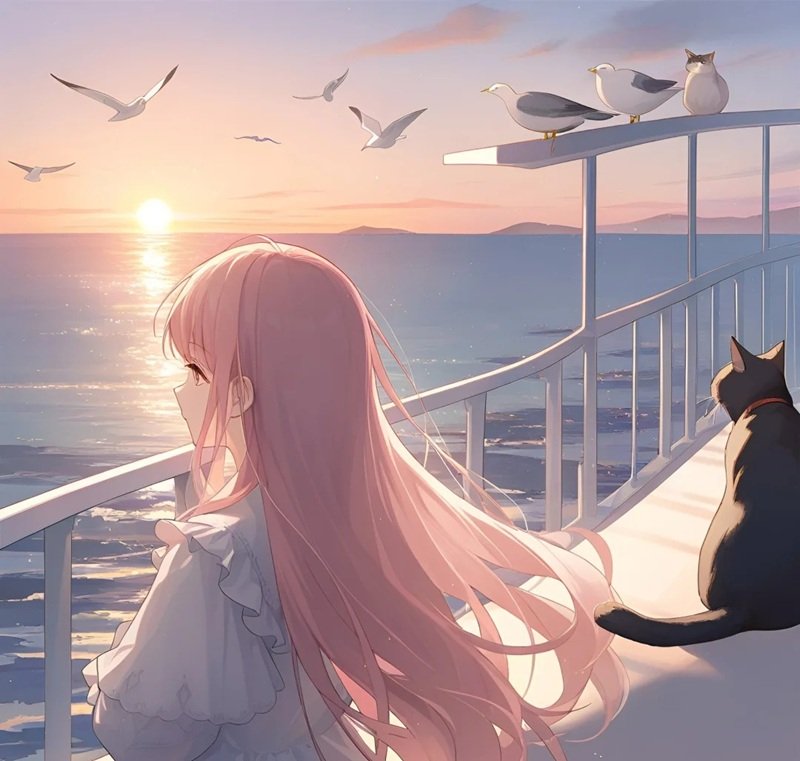 avatar ảnh cô gái buồn quay lưng anime 5