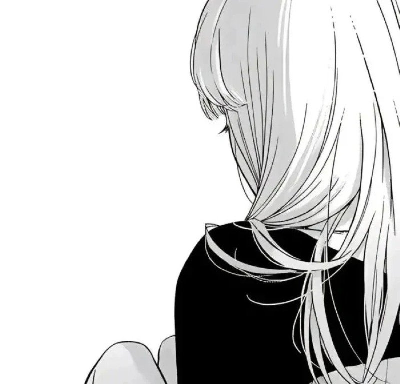 avatar anime nữ đen trắng 16