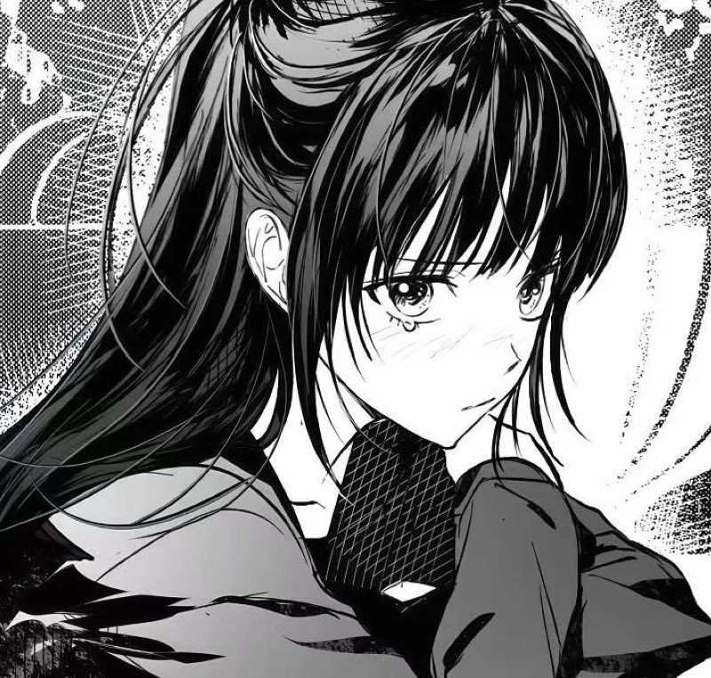 avatar anime nữ đen trắng 26