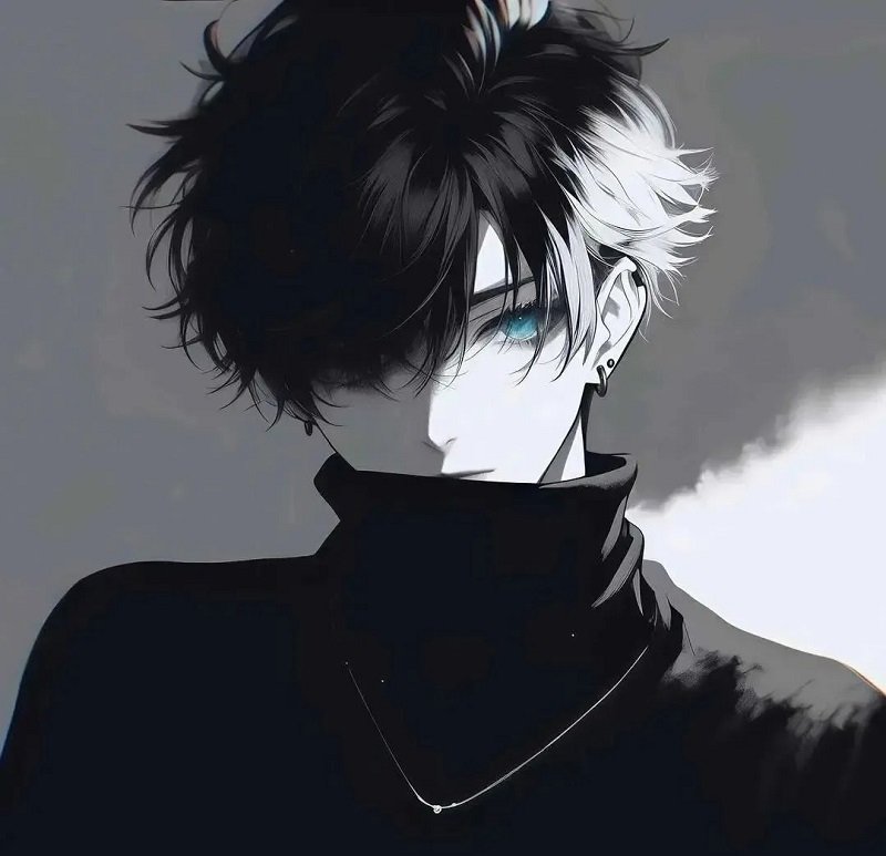 avatar cặp đôi ngầu đen trắng