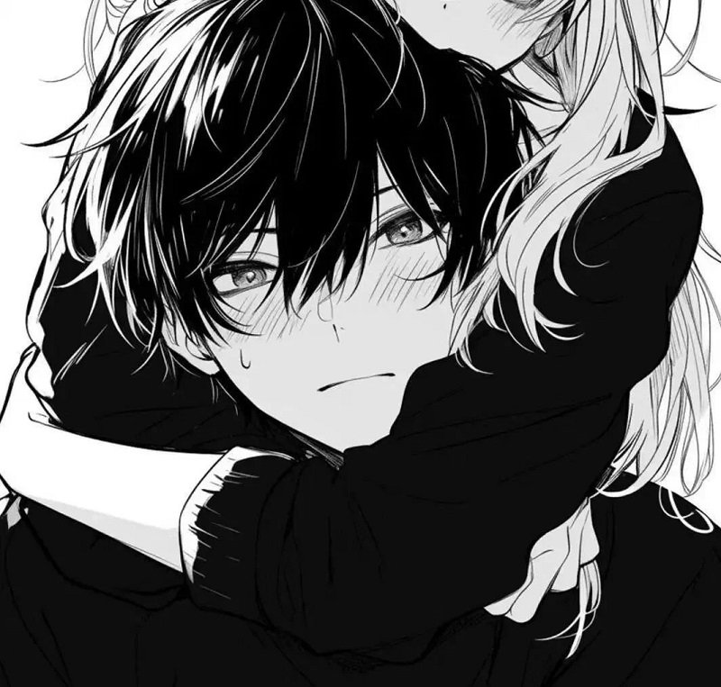 avatar đôi anime đen trắng 35