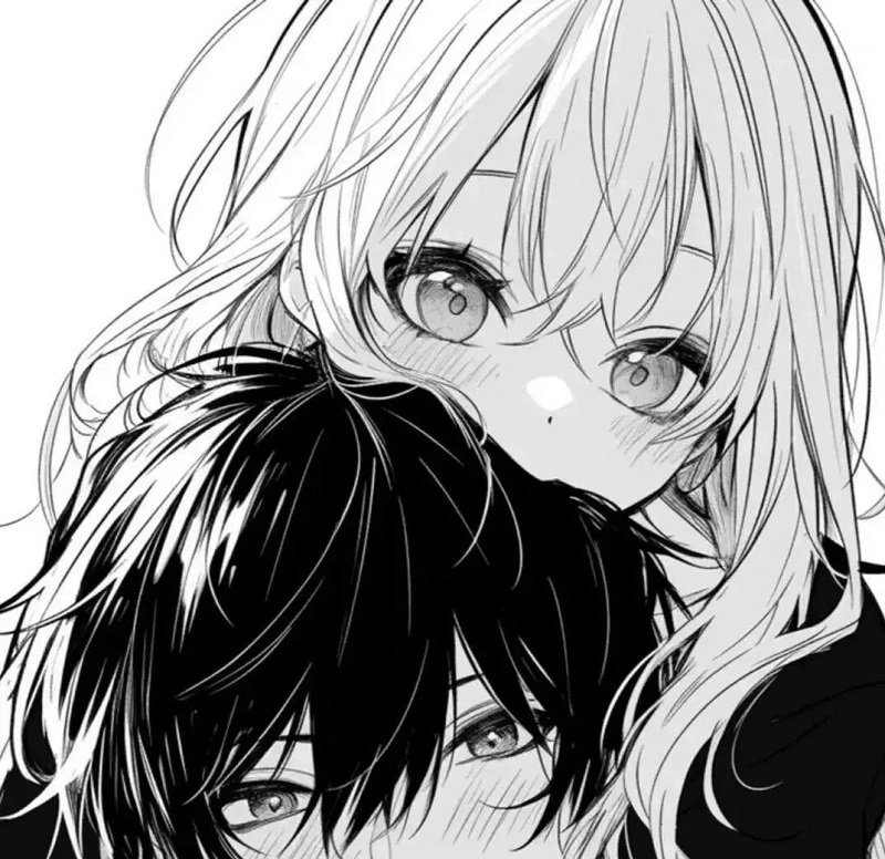 avatar đôi anime đen trắng 36