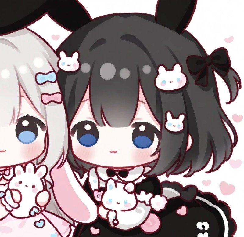 avatar đôi bạn thân nữ anime cute 2