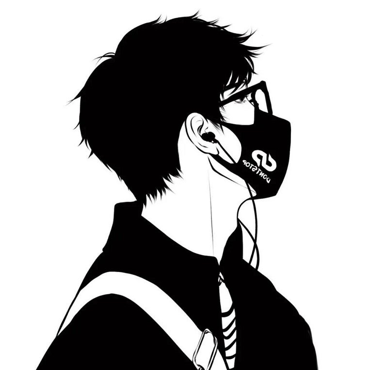 avatar đôi che mặt anime