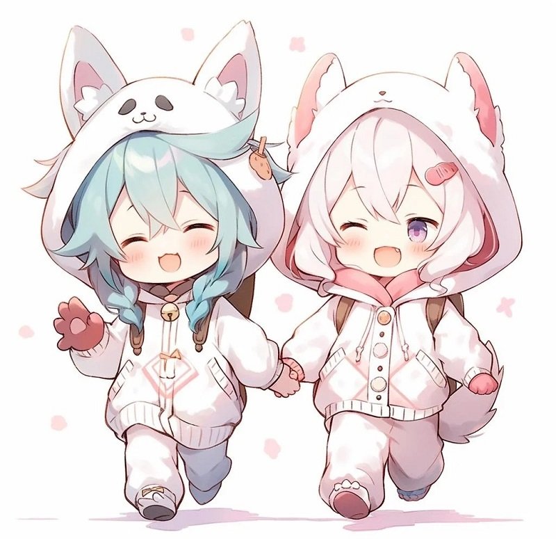 avatar đôi cute chibi 3