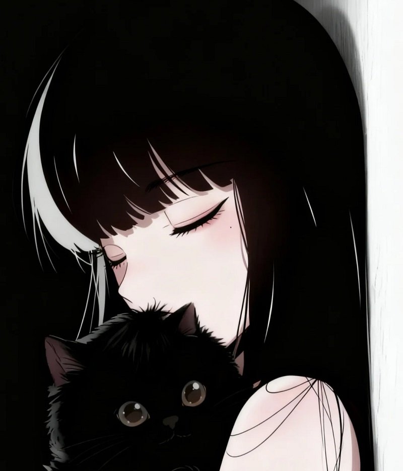 avatar mèo đen cute 10