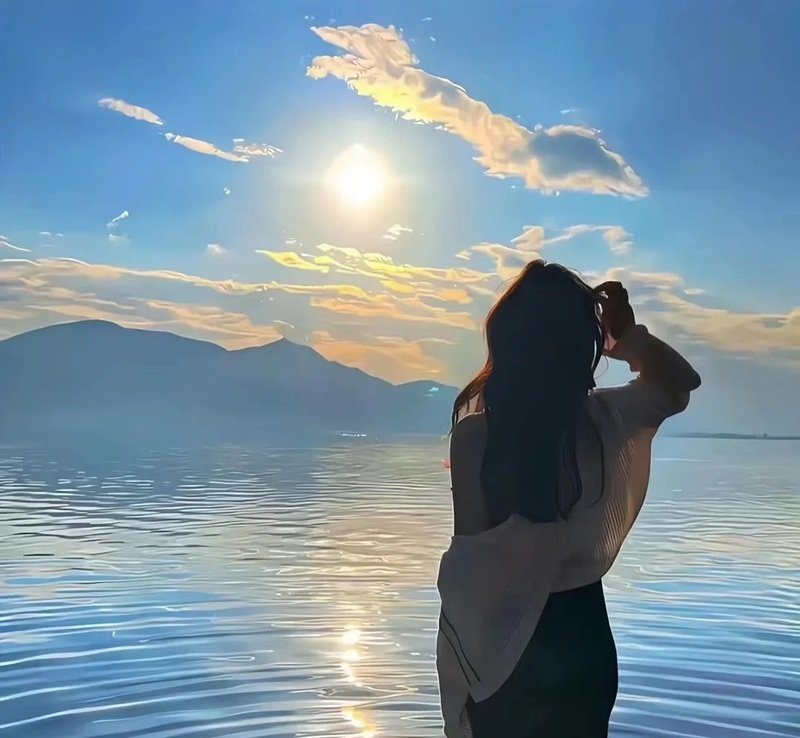 bầu trời xanh ảnh avatar đẹp cho con gái 8