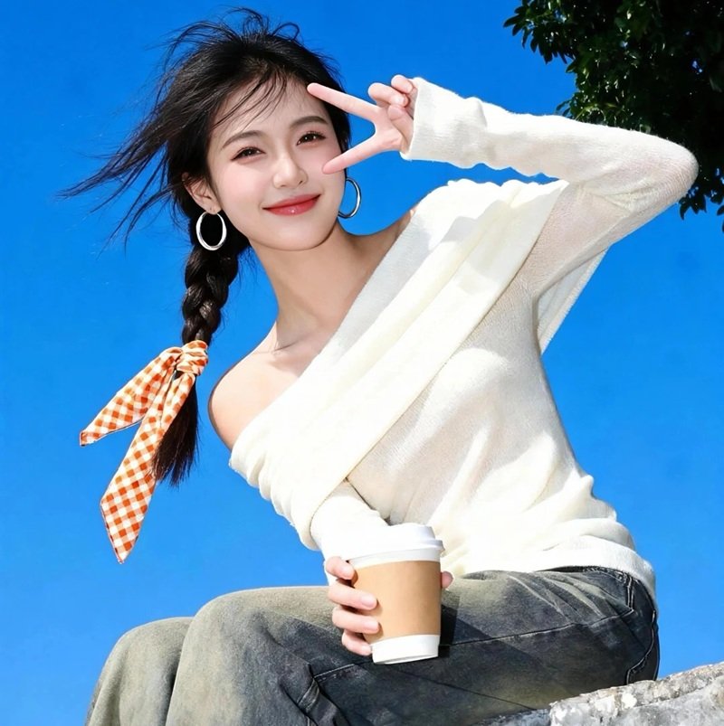 cute bầu trời xanh ảnh avatar đẹp cho con gái 15