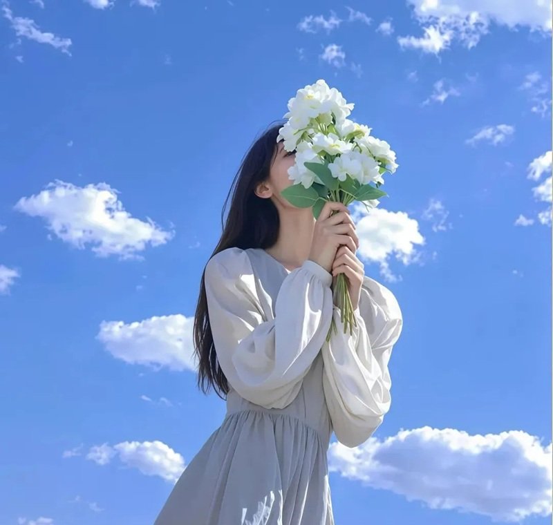 cute bầu trời xanh ảnh avatar đẹp cho con gái 5