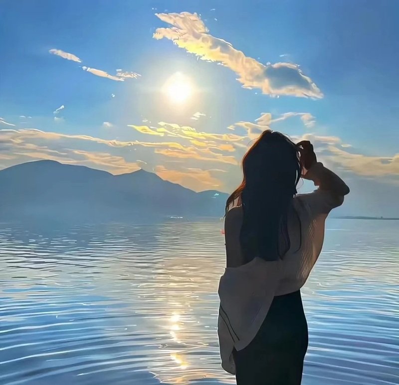 cute bầu trời xanh ảnh avatar đẹp cho con gái 7