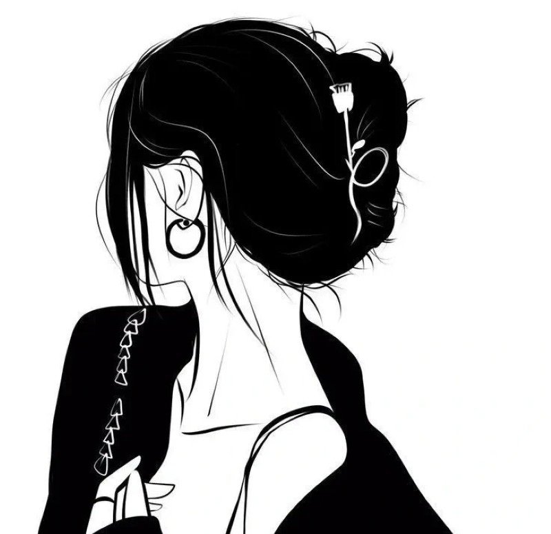 ngầu sad girl avatar anime đen trắng 10