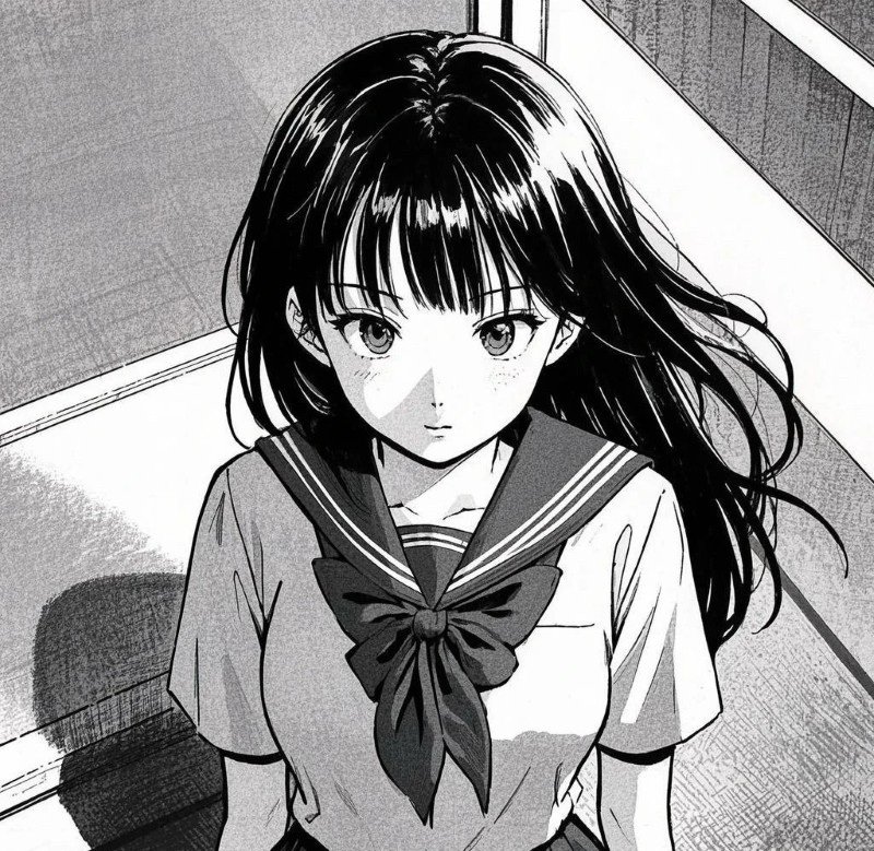 ngầu sad girl avatar anime đen trắng 11