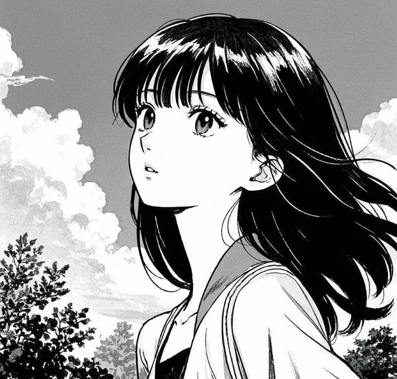 ngầu sad girl avatar anime đen trắng 14