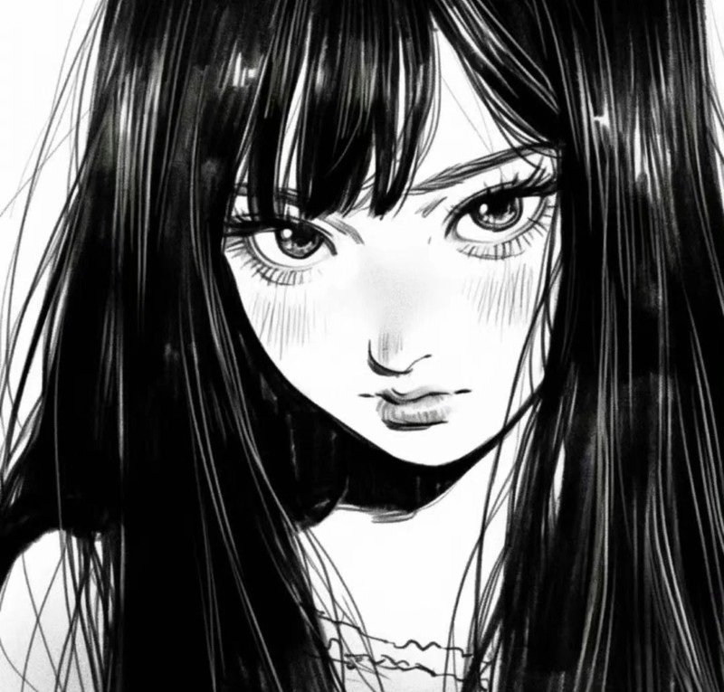 ngầu sad girl avatar anime đen trắng 15