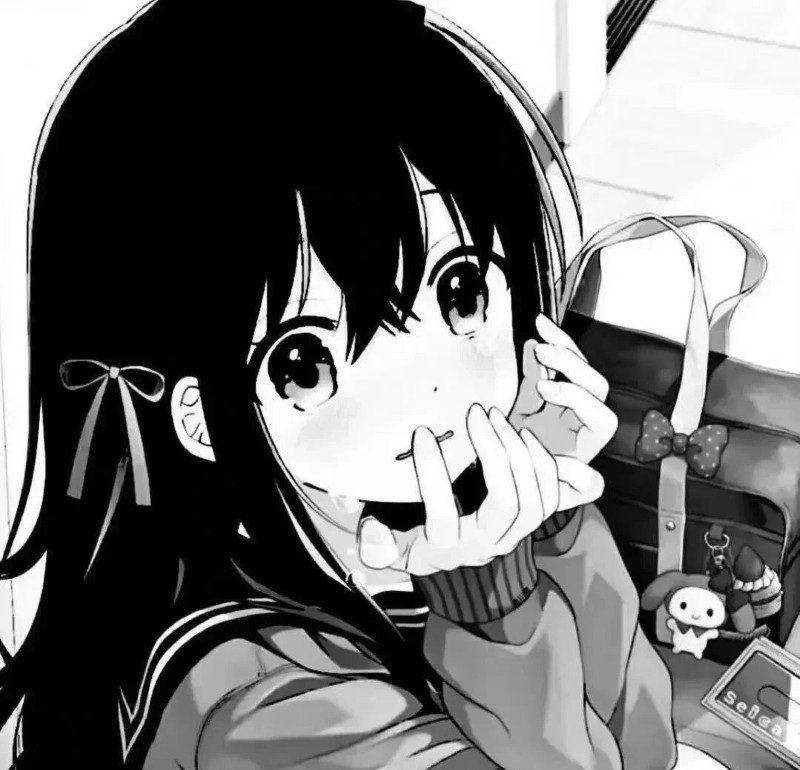 ngầu sad girl avatar anime đen trắng 17