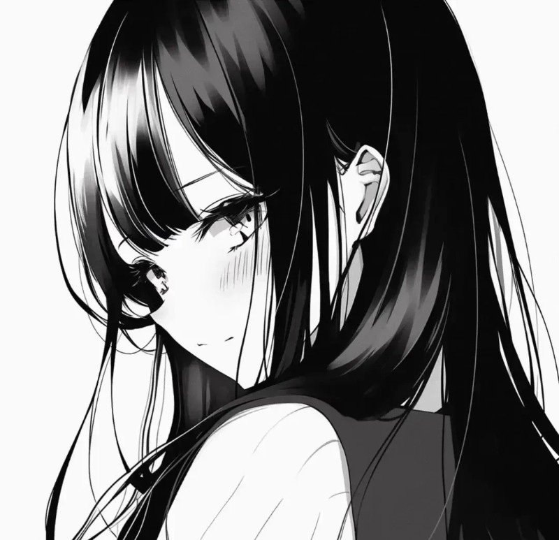 ngầu sad girl avatar anime đen trắng 18