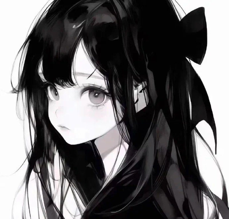 ngầu sad girl avatar anime đen trắng 19