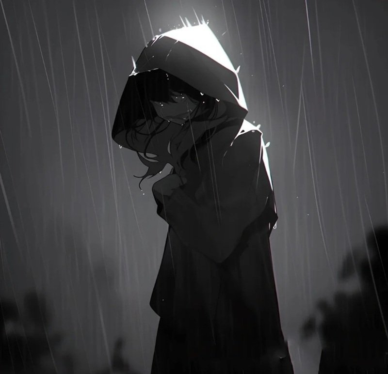 ngầu sad girl avatar anime đen trắng 6