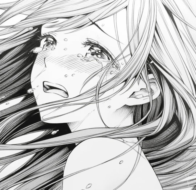 sad girl avatar anime đen trắng 10