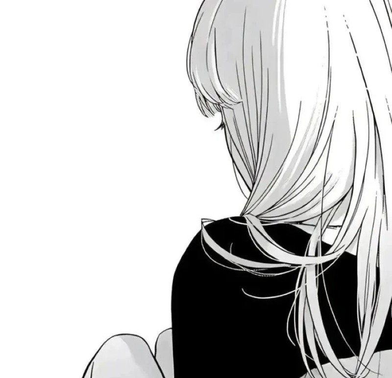 sad girl avatar anime đen trắng 16