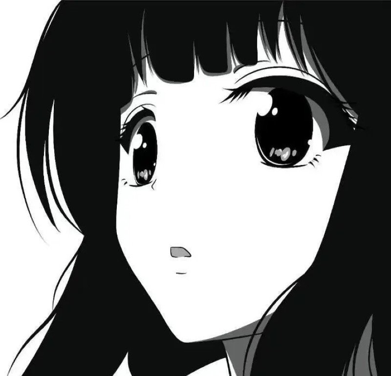 sad girl avatar anime đen trắng 18