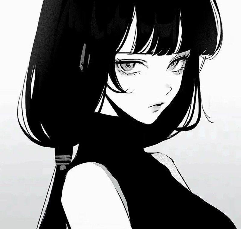 sad girl avatar anime đen trắng 2