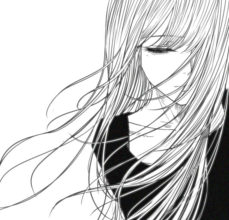 sad girl avatar anime đen trắng 20
