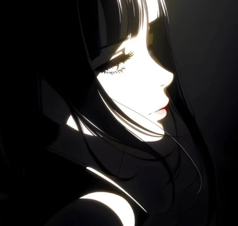 sad girl avatar anime đen trắng 8