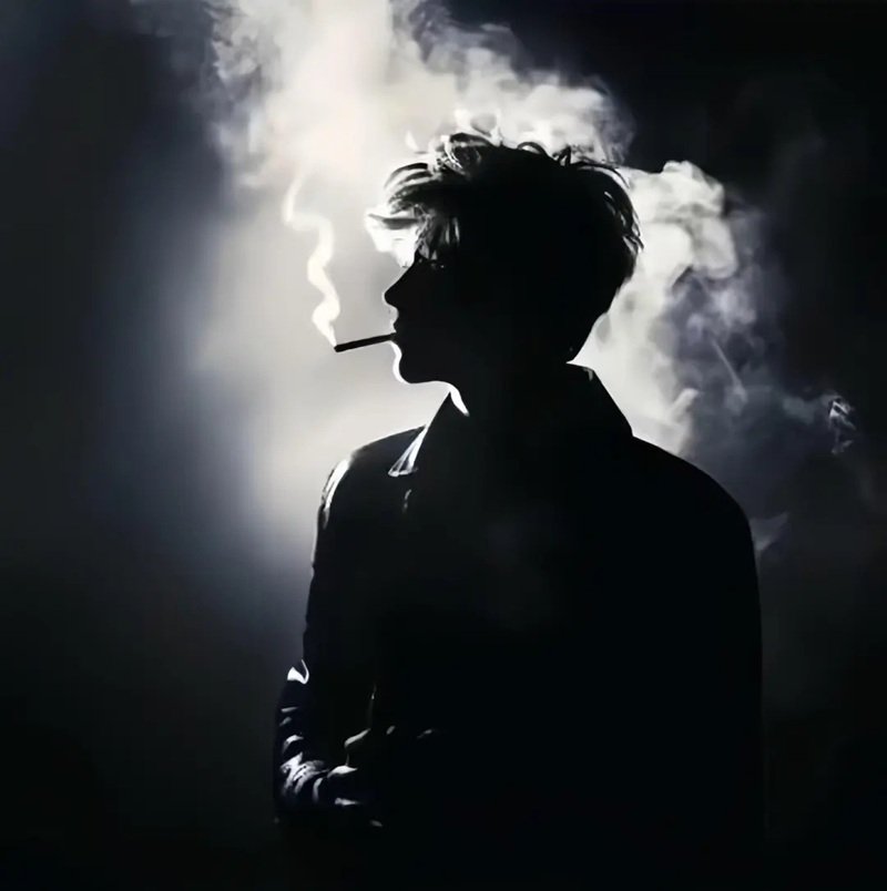 ảnh hút thuốc đen trắng