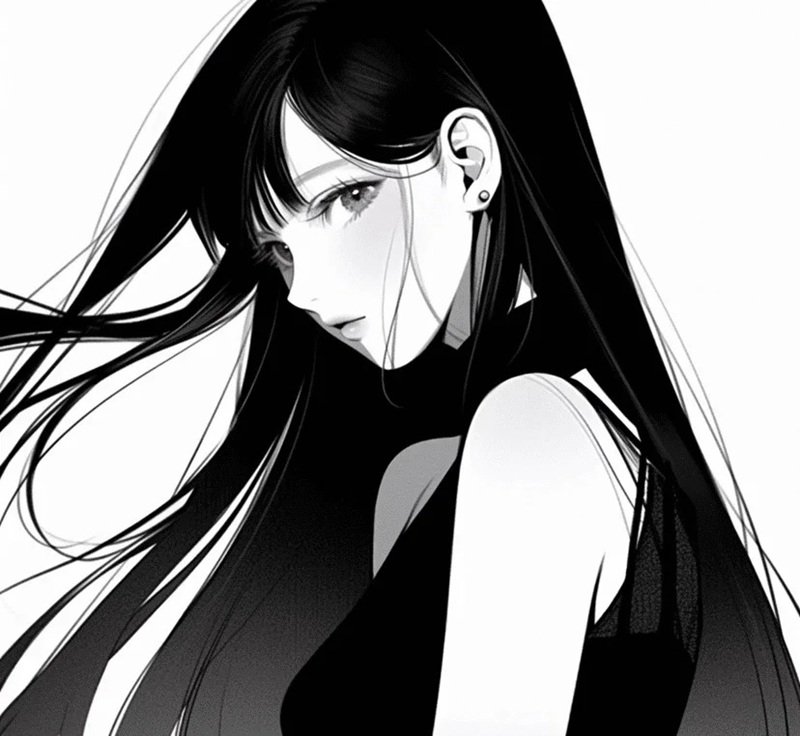 avatar anime đen trắng 1