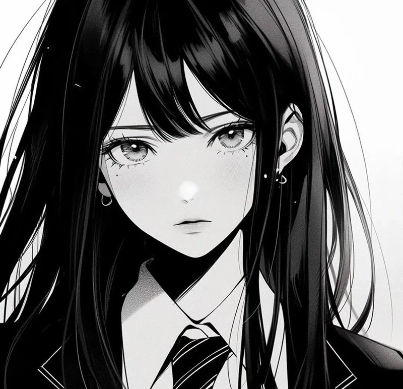 avatar anime đen trắng 13