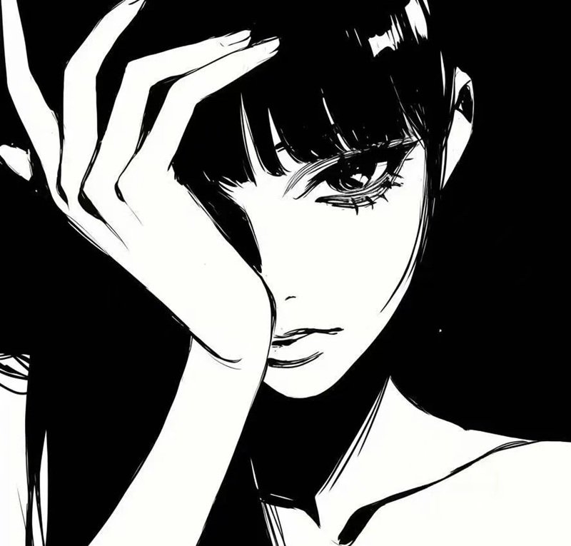 avatar anime đen trắng 29