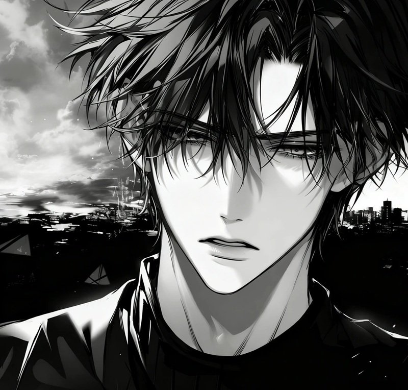 avatar anime đen trắng 33