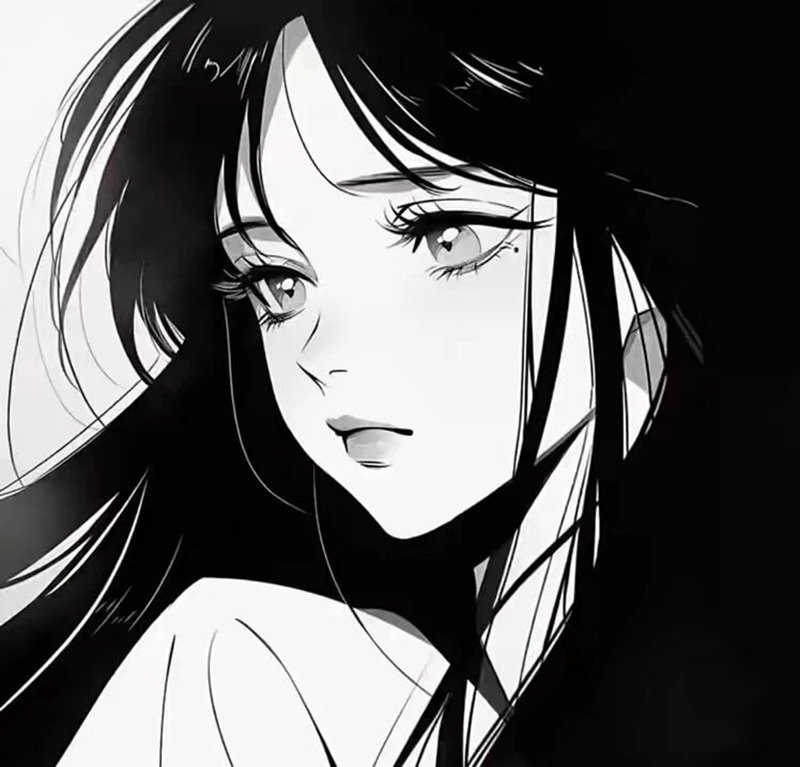 avatar anime đen trắng 34