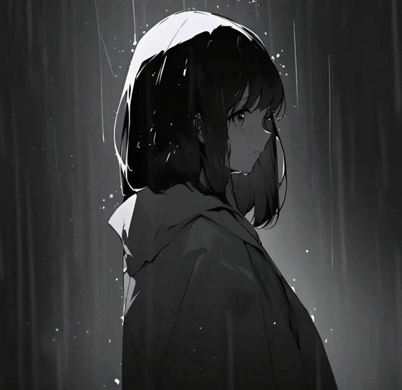 avatar đen trắng buồn 10