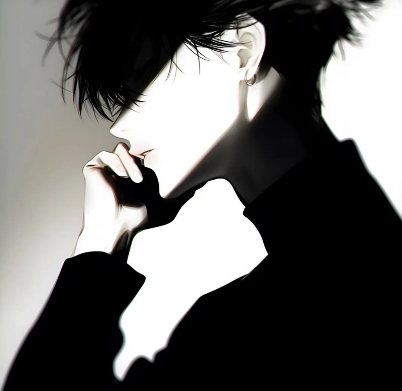 avatar đen trắng buồn 14