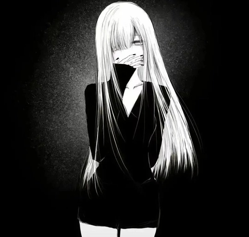 avatar đen trắng buồn 38