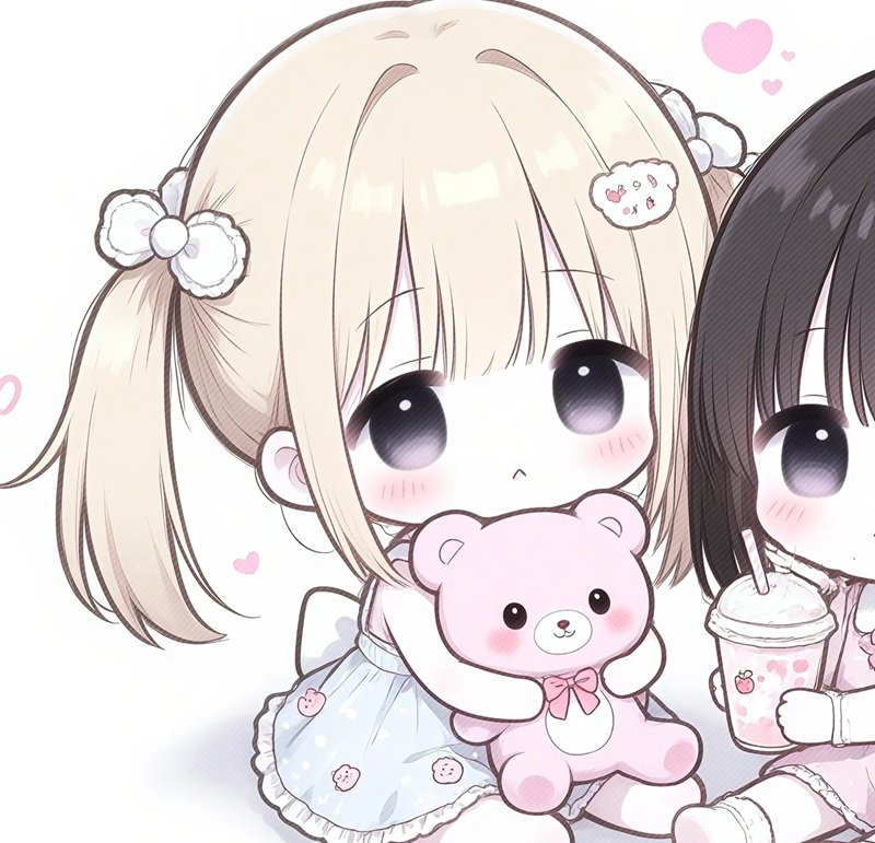 avatar đôi bff nữ chibi 36
