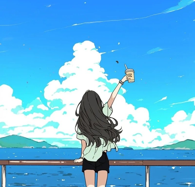 avatar màu xanh dương cute 11