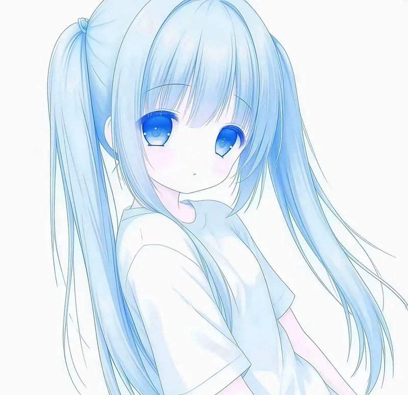 avatar màu xanh dương cute 2