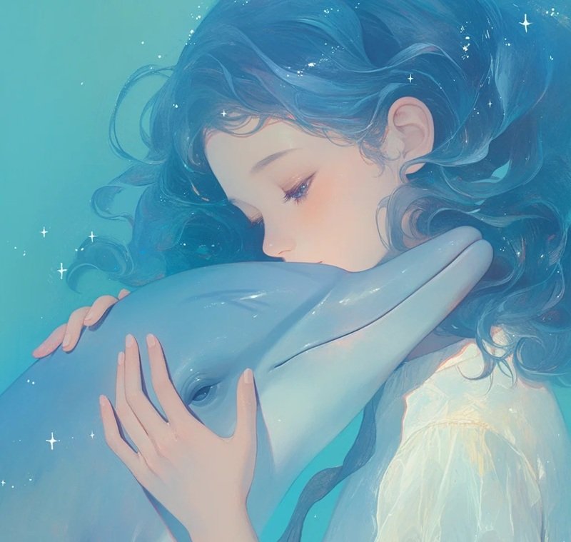 avatar màu xanh dương cute 20