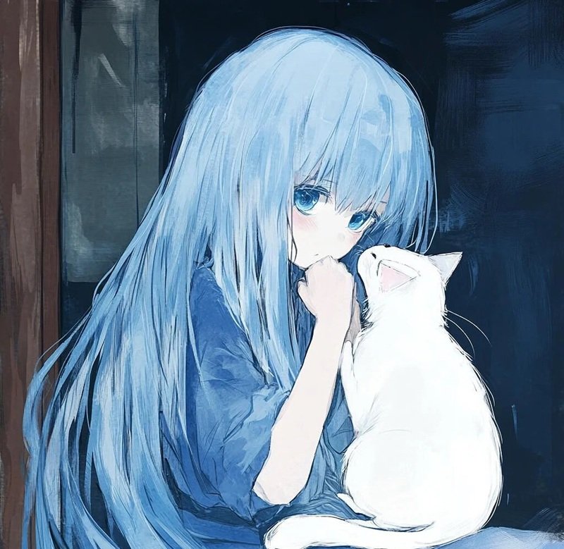 avatar màu xanh dương cute 27