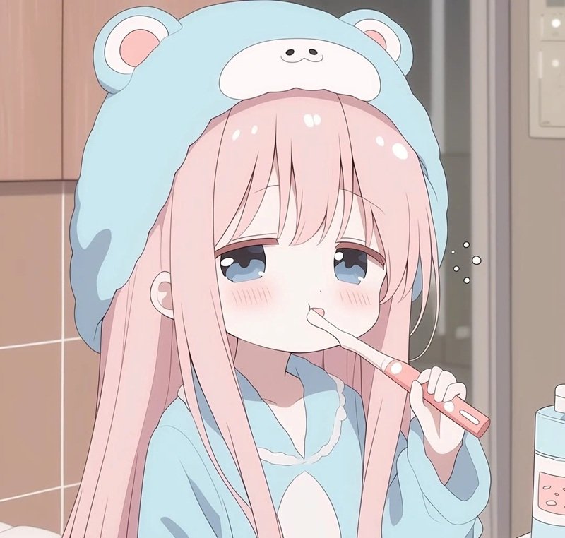 avatar màu xanh dương cute 34